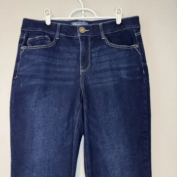 Democracy Absolution Bootcut Jeans Womens 14P (34x28) Dark Wash Elastic Waist - Picture 2 of 12